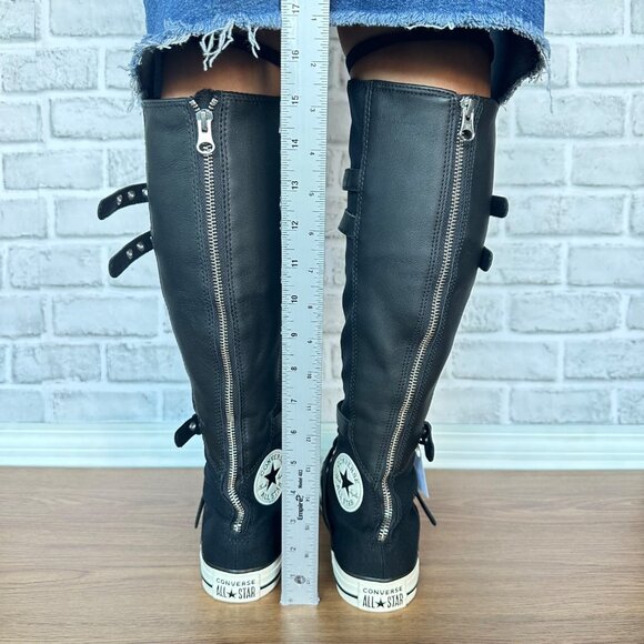 ⭐Converse Chuck Taylor XXHi Leather Straps 11 Womens Sneaker Boots Black A16600C - Picture 4 of 8